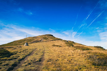 Beautiful mountain view from the path from Beklemeto to Kozya Stena, Troyan Balkan, Bulgaria