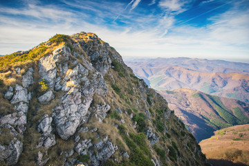 Beautiful mountain view from the path from Beklemeto to Kozya Stena, Troyan Balkan, Bulgaria