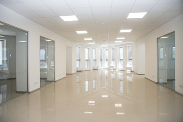 White open space office interior can be used as background