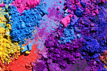 Vivid color palette makeup with strong contrast