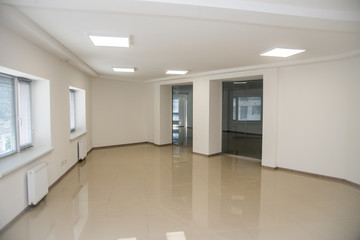 White open space office interior can be used as background