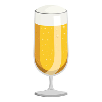 Glass of beer on a white background, vector illustration, EPS 10.