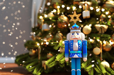 nutcracker decorated for Christmas background,3d rendering