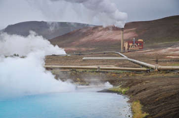 Fototapeta na wymiar Bjarnarflag geothermal power plant, Iceland