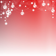 Merry Christmas Background with Ornaments red Background