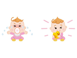 泣く赤ちゃん　笑う赤ちゃん