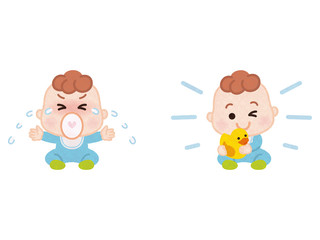 泣く赤ちゃん　笑う赤ちゃん