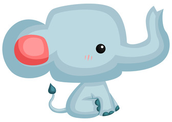 a vector of a cute elephant