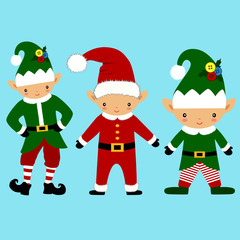 Christmas Elf. Christmas icon. Santa Claus helper. Collection. N