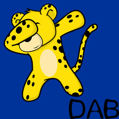 dab dabbing pose leopard kid cartoon in vector format very easy to edit 
