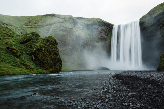 Skogafoss waterfall Iceland - Powered by Adobe