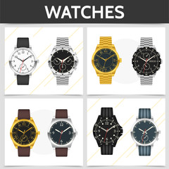 Flat Classic Expensive Watches Square Concept