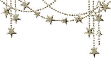Christmas garlands with silver beads and stars for top arrangement