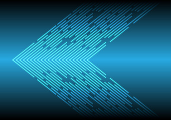 Abstract blue light line data arrow direction technology futuristic background vector illustration.