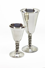 Large Small Silver Chalice on White