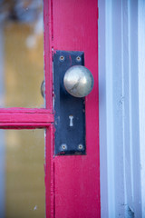 old wooden door handle
