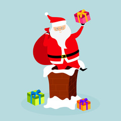 Santa Claus in a chimney