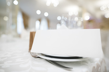 Wedding invitation with mockup on ceremony table