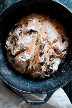 homemade walnut and raisin bread