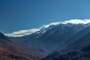 View of mountains. Rosa Khutor.