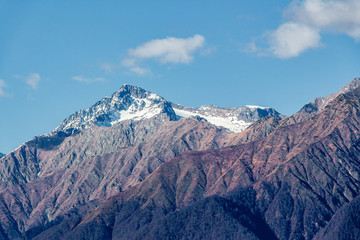 Fototapeta na wymiar View of mountains. Rosa Khutor.