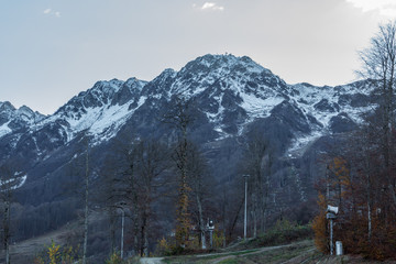 Mountains in winter. Rasa Khutor.