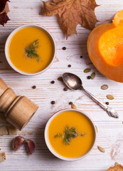 delicious and healthy pumpkin soup cream
