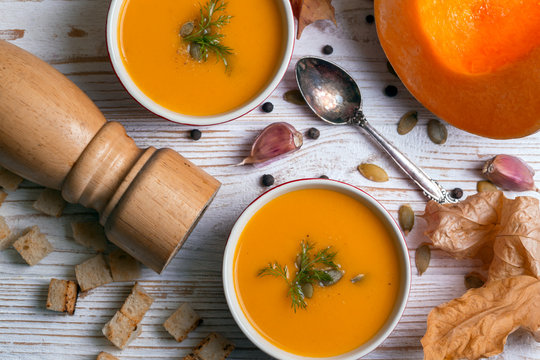 delicious and healthy pumpkin soup cream