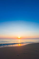 Fototapeta premium The beautiful sea in the sunset time.Vertical