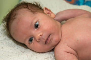 The newborn old one mounth, photo after bathing