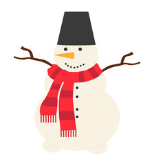 Snowman vector icon christmas illustration on white background 
