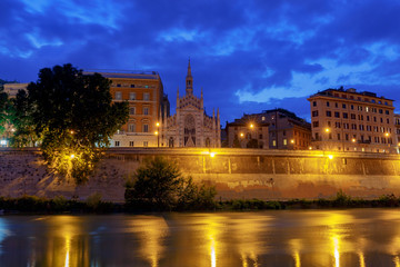Rome. The old church on the waterfront.