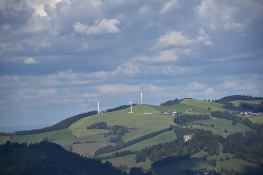 Hohe Dirn, Losenstein, Windenergie, Windrad, Windkraftwerk, Alpenvorland, Voralpen, Windkraftanlage, Ober&ouml;sterreich, Traunviertel, Laussa, Ortschaft, Aussicht