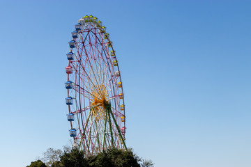 Autumn's blue sky and Ferris wheel