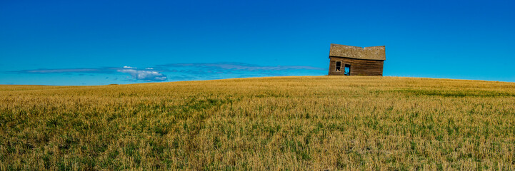 USA, MONTANA, TOOLE COUNTY  Abandoned rural barn  near Ledger on Ledger Road