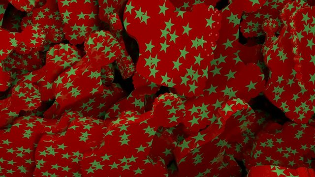 Cappello di Babbo Natale rosso con stelle.