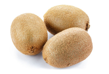 ripe whole kiwi isolated