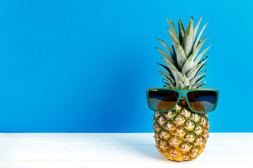 pineapple in sunglasses