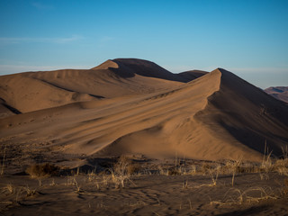 Fototapeta na wymiar Desert sand dunes in Northern China