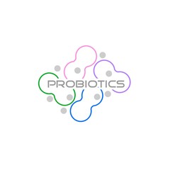 Probiotics logo. Bacteria logo. Concept of healthy nutrition ingredient for therapeutic purposes. Simple flat style trend modern logotype graphic design isolated