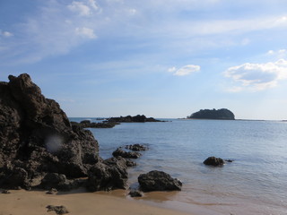 rocky beach on a clear day