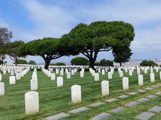 Fort Rosecrans National Cemetery tombstones San Diego, California