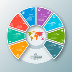 Abstract 3D Paper Infographics. Business template .Vector illustration