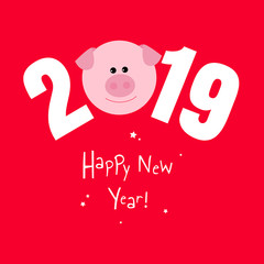Fototapeta na wymiar 2019 New Year Card