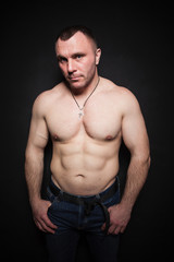 Fototapeta premium stern Russian guy