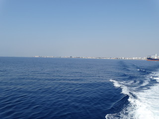 The waters of the Mediterranean off the coast of Cyprus in the summer of 2018