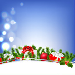 Poster With Bokeh And Xmas Border