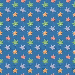 Colorful maple leaves seamless pattern