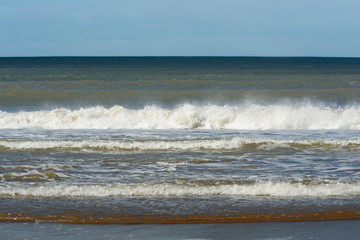 Landscape  sea and sky   Waves on the beach 