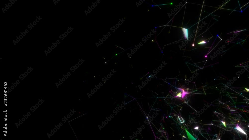 Poster a cluster of retro-futuristic animations on the right side of the screen.beautiful 3d animation of t